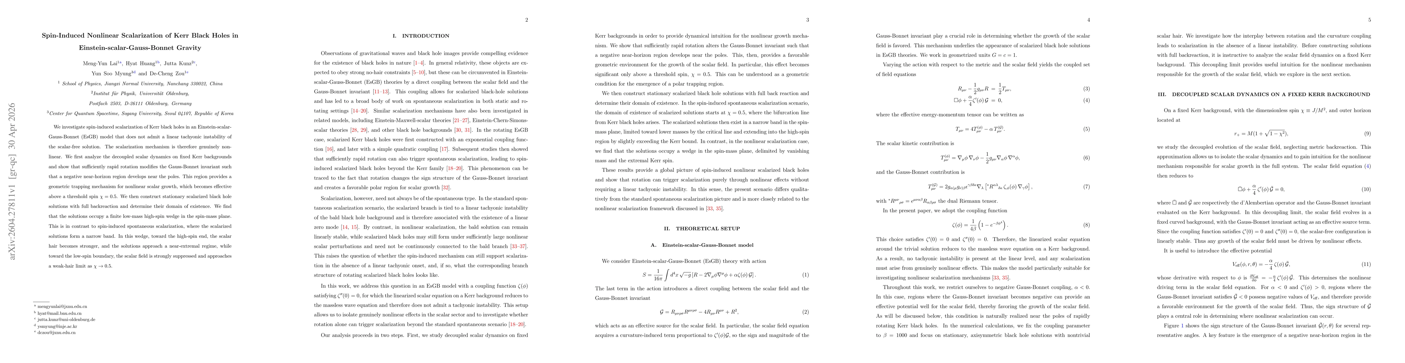 Thumbnail for Spin-Induced Nonlinear Scalarization of Kerr Black Holes in Einstein-scalar-Gauss-Bonnet Gravity