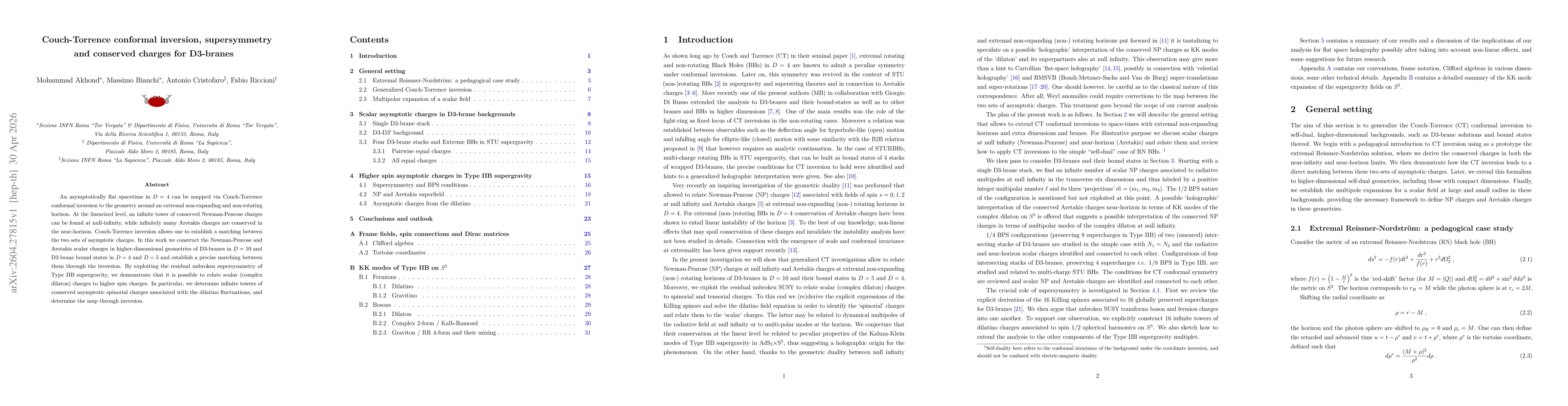 Thumbnail for Couch-Torrence conformal inversion, supersymmetry and conserved charges for D3-branes