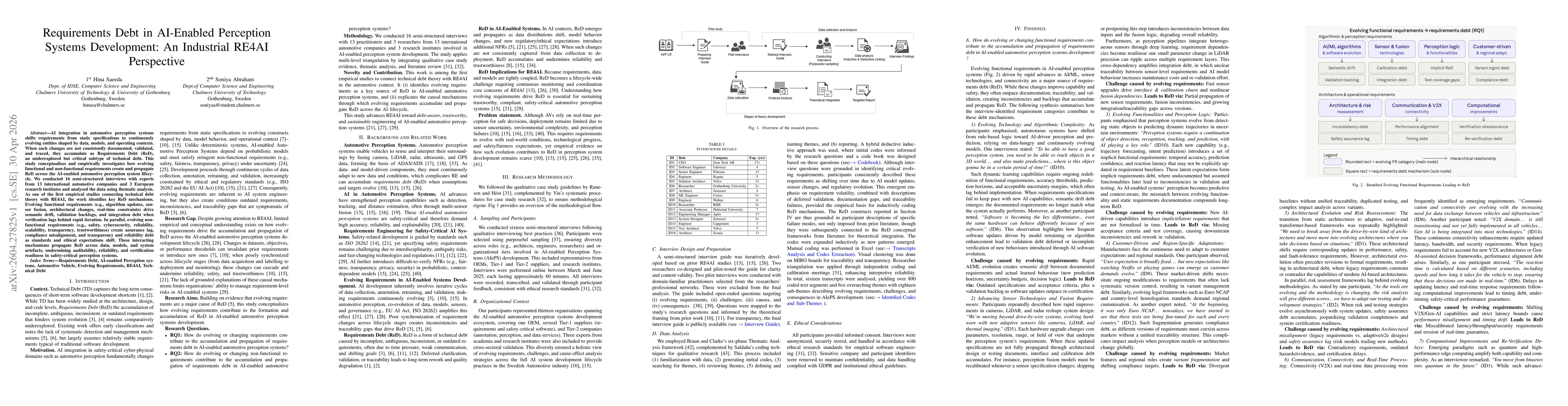 Thumbnail for Requirements Debt in AI-Enabled Perception Systems Development: An Industrial RE4AI Perspective