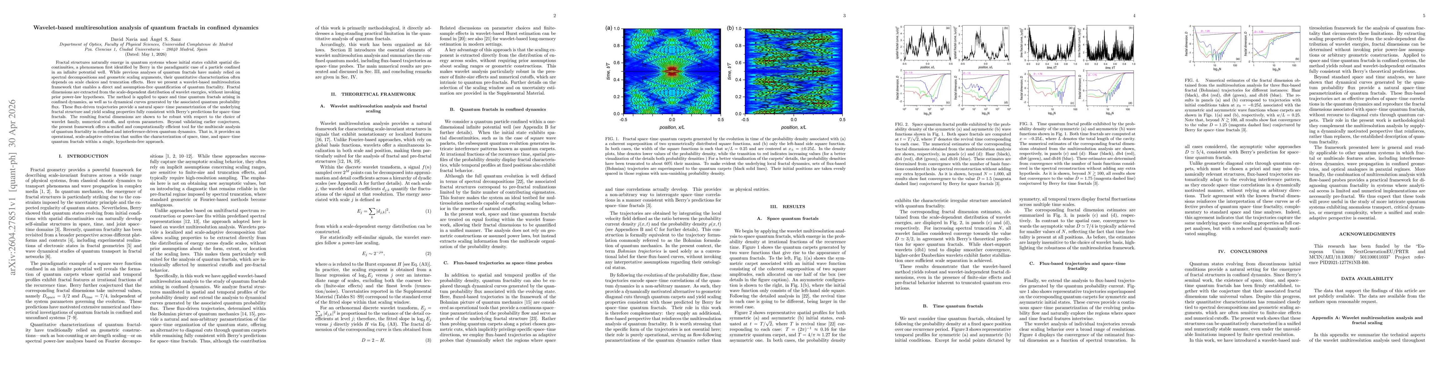 Thumbnail for Wavelet-based multiresolution analysis of quantum fractals in confined dynamics