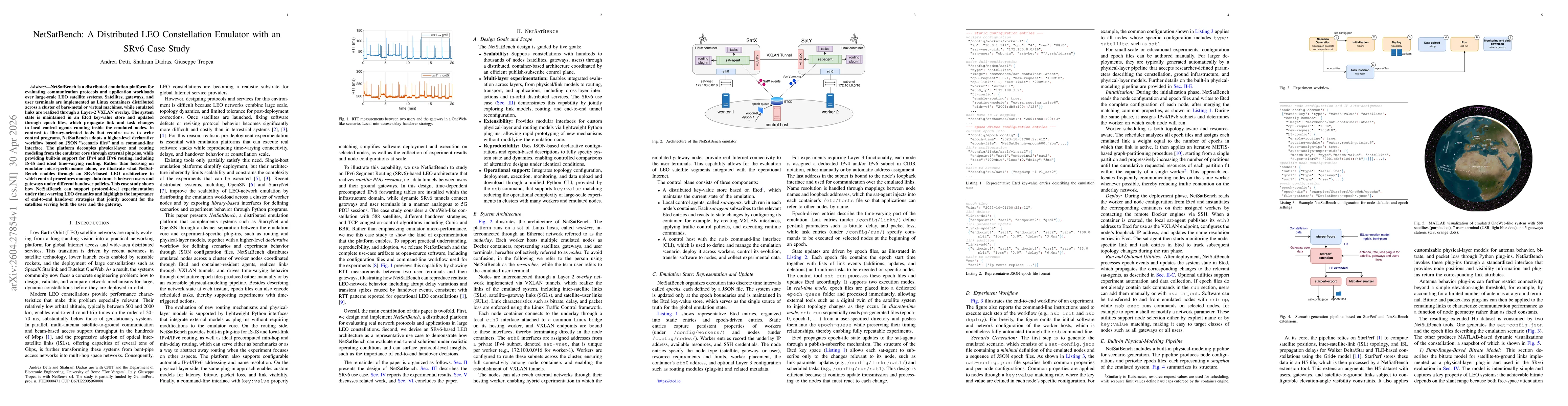 Thumbnail for NetSatBench: A Distributed LEO Constellation Emulator with an SRv6 Case Study