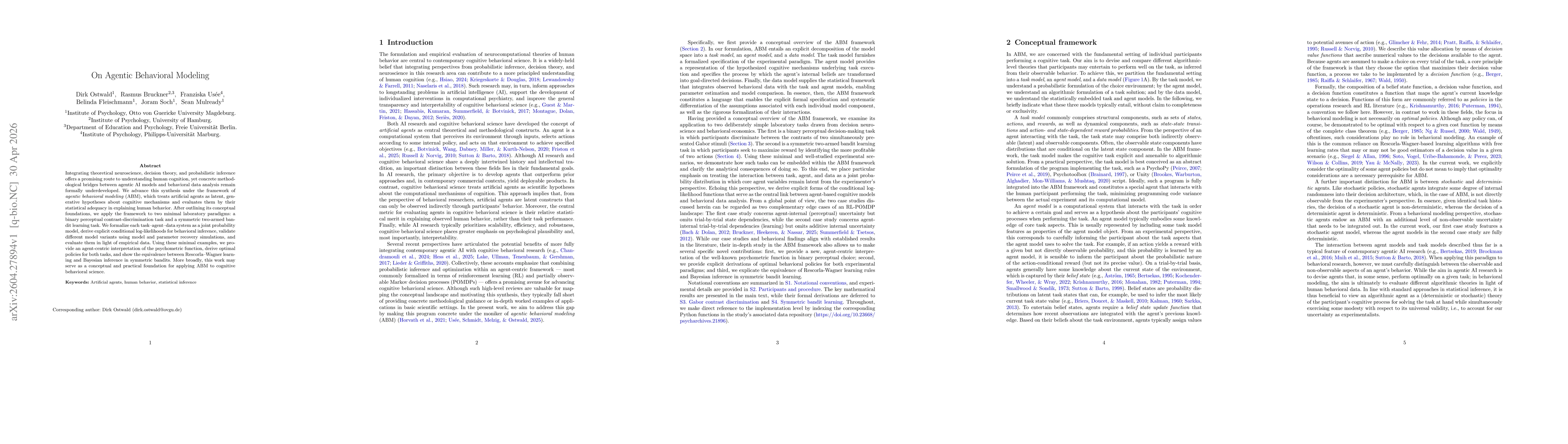 Thumbnail for On Agentic Behavioral Modeling