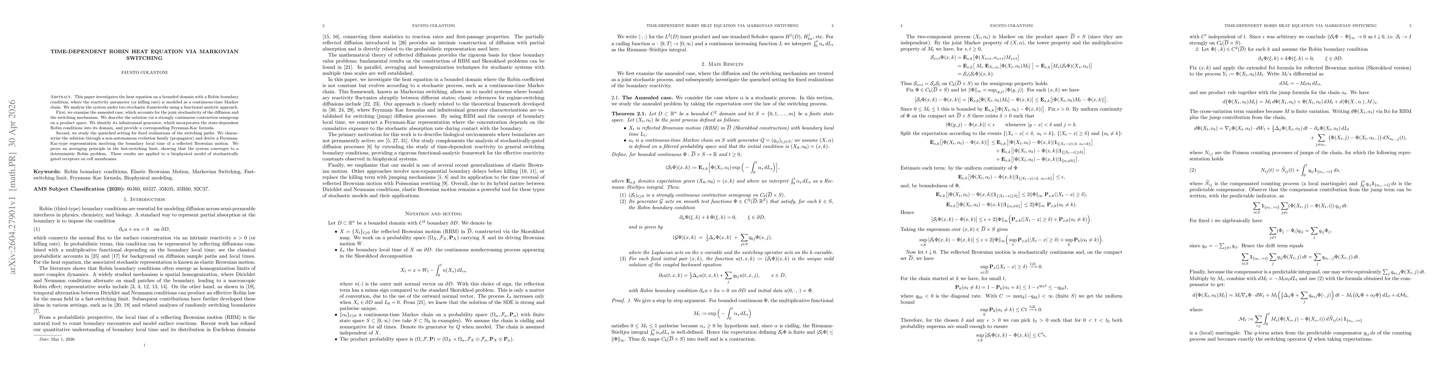 Thumbnail for Time-dependent Robin heat equation via Markovian switching