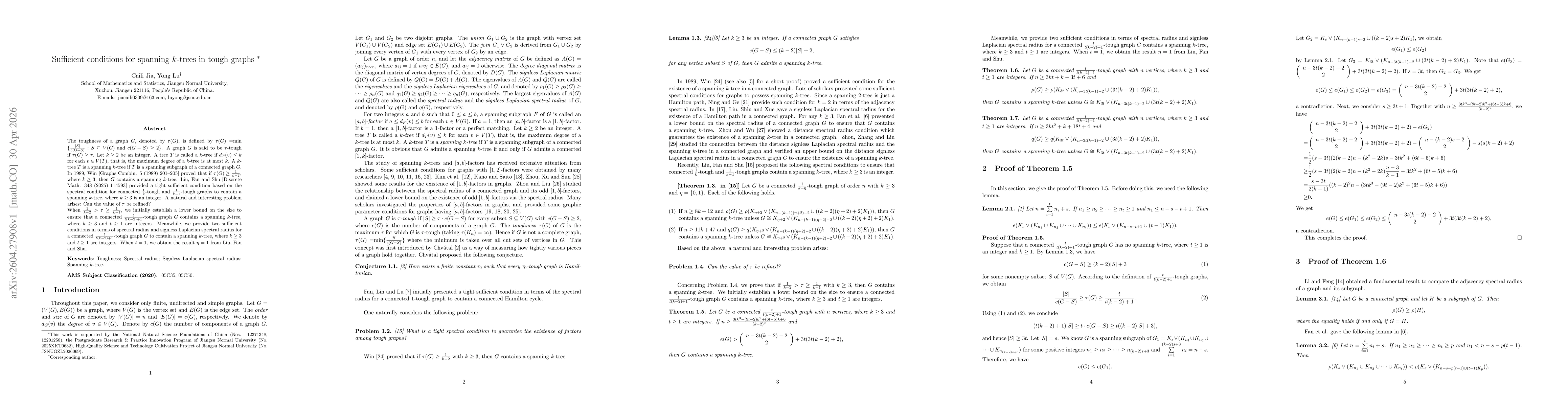 Thumbnail for Sufficient conditions for spanning $k$-trees in tough graphs
