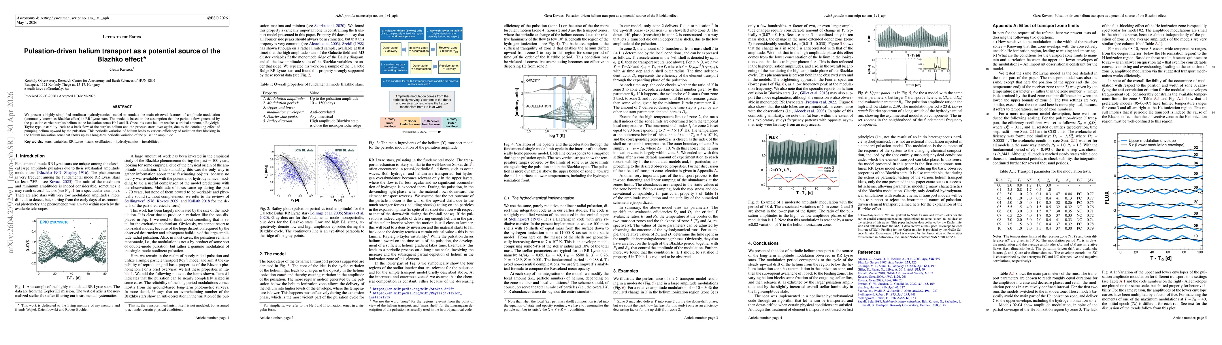 Thumbnail for Pulsation-driven helium transport as a potential source of the Blazhko effect