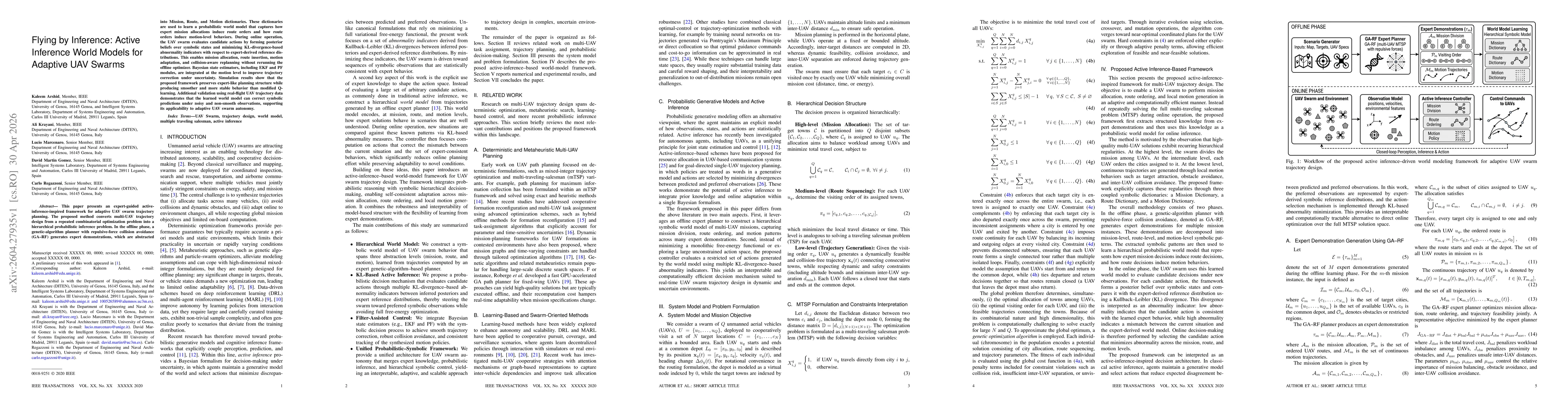 Thumbnail for Flying by Inference: Active Inference World Models for Adaptive UAV Swarms
