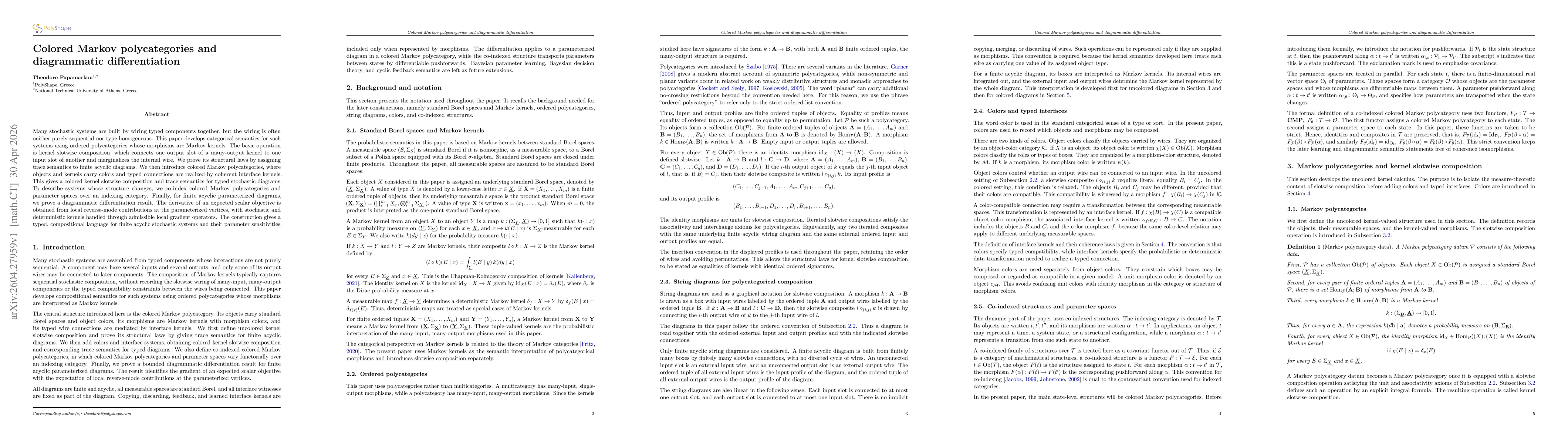 Thumbnail for Colored Markov polycategories and diagrammatic differentiation