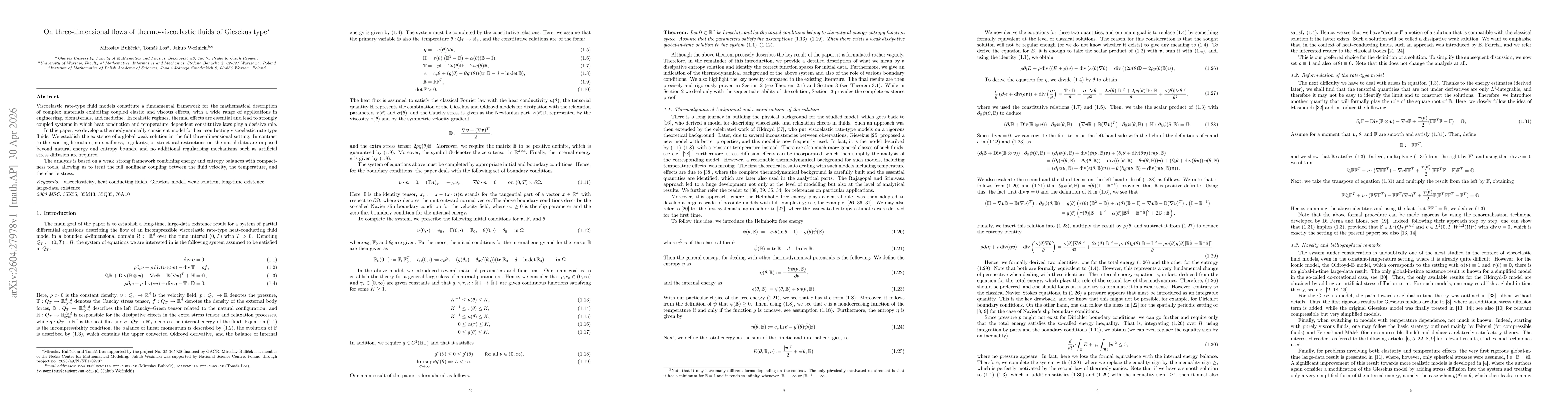 Thumbnail for On three-dimensional flows of thermo-viscoelastic fluids of Giesekus type