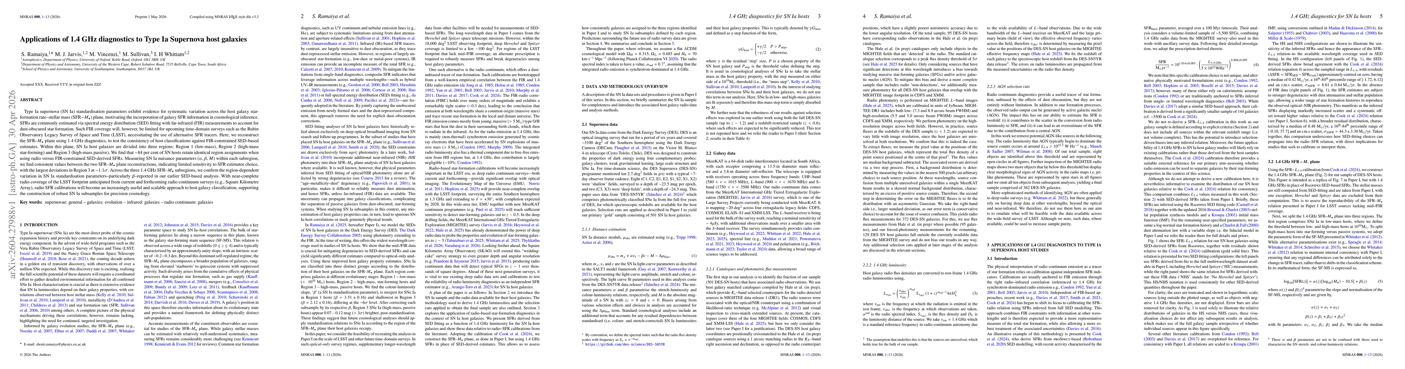 Thumbnail for Applications of 1.4 GHz diagnostics to Type Ia Supernova host galaxies