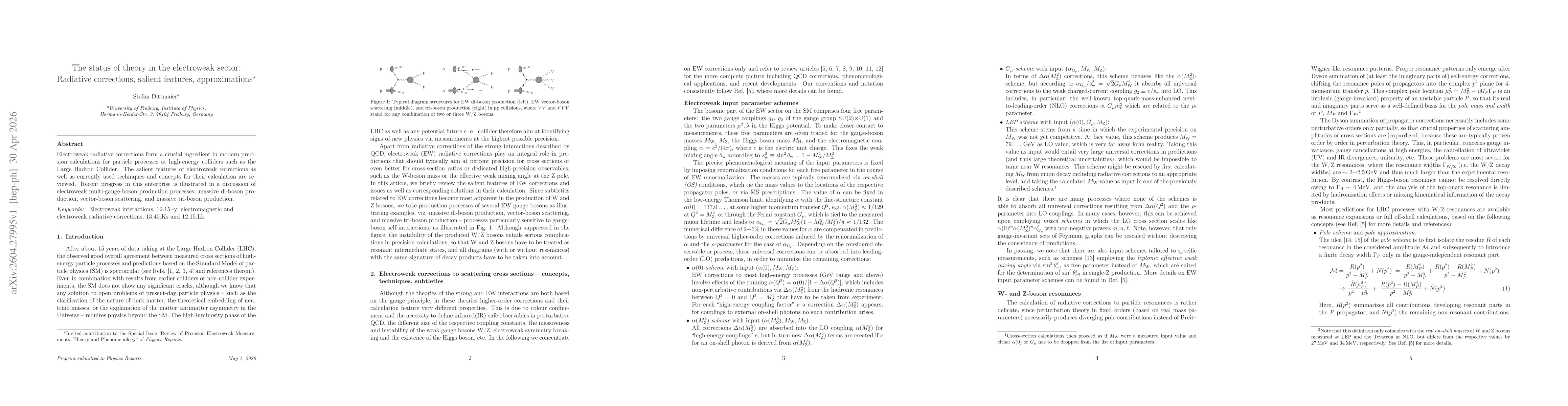 Thumbnail for The status of theory in the electroweak sector: Radiative corrections, salient features, approximations