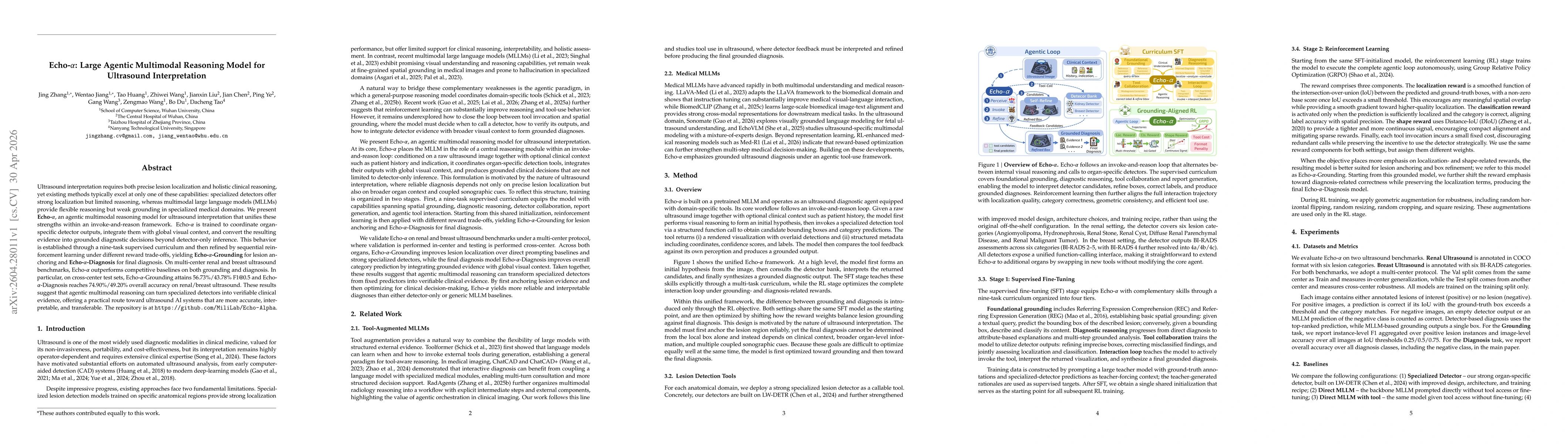 Thumbnail for Echo-α: Large Agentic Multimodal Reasoning Model for Ultrasound Interpretation