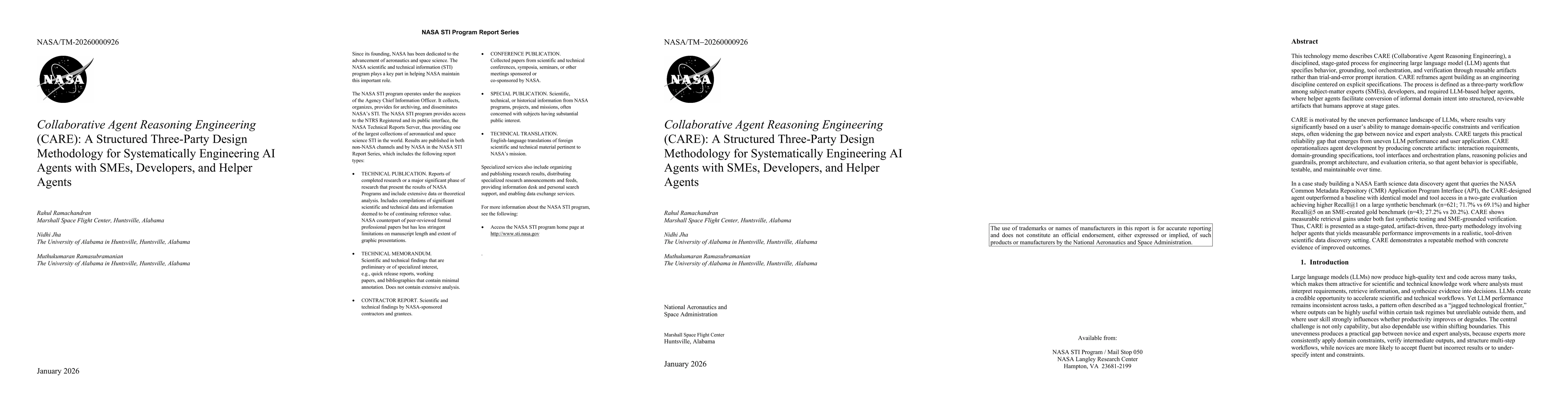 Thumbnail for Collaborative Agent Reasoning Engineering (CARE): A Three-Party Design Methodology for Systematically Engineering AI Agents with Subject Matter Experts, Developers, and Helper Agents