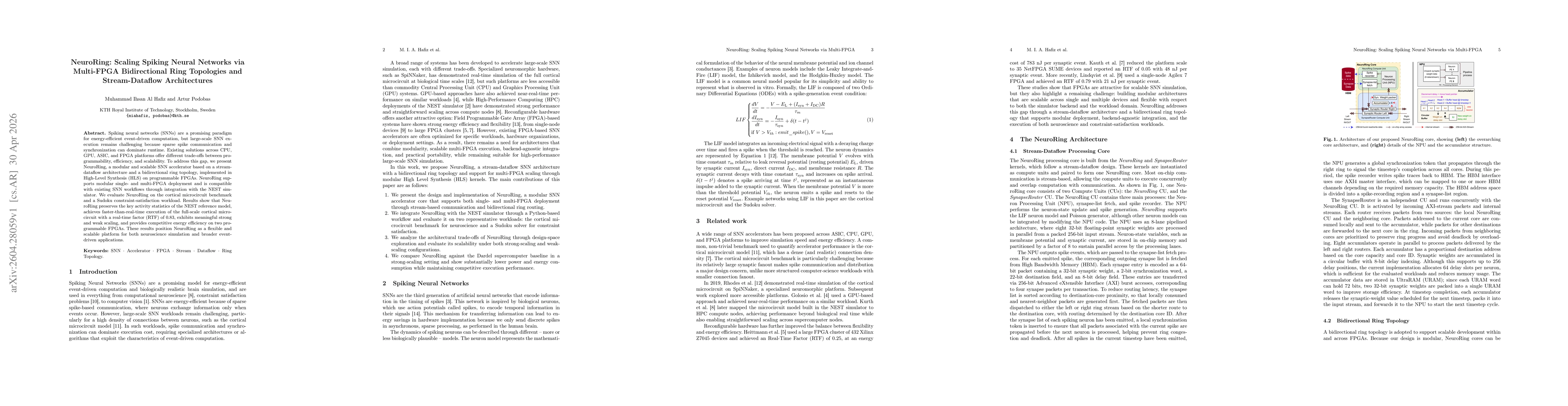 Thumbnail for NeuroRing: Scaling Spiking Neural Networks via Multi-FPGA Bidirectional Ring Topologies and Stream-Dataflow Architectures