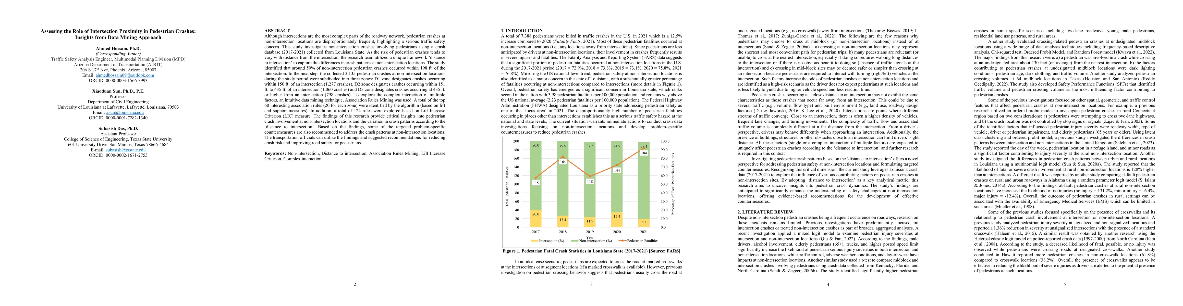 Thumbnail for Assessing the Role of Intersection Proximity in Pedestrian Crashes: Insights from Data Mining Approach