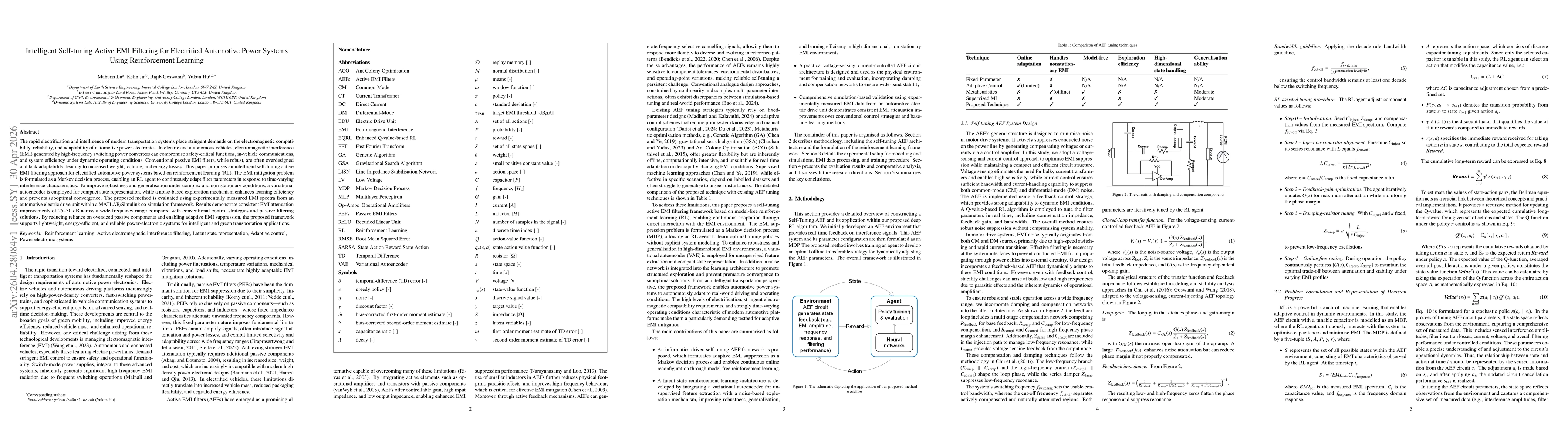 Thumbnail for Intelligent Self-tuning Active EMI Filtering for Electrified Automotive Power Systems Using Reinforcement Learning
