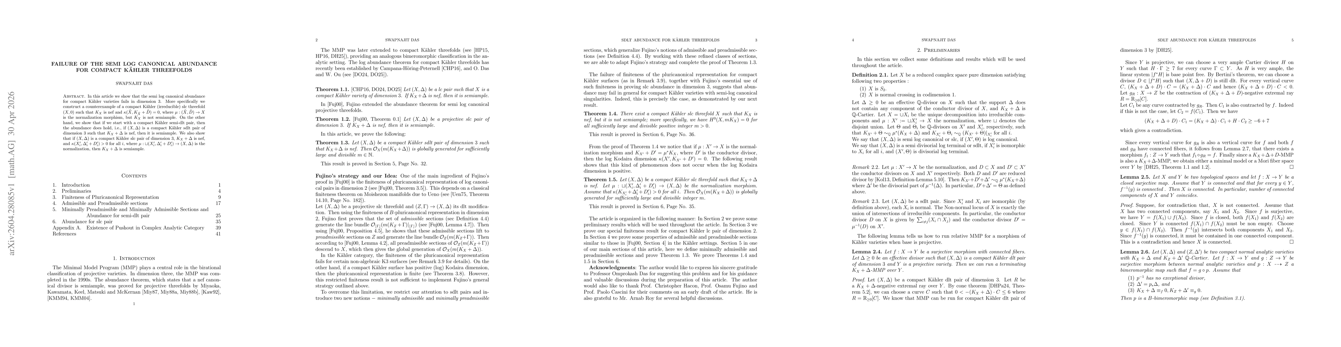 Thumbnail for Failure of the semi log canonical Abundance for compact Kähler threefolds