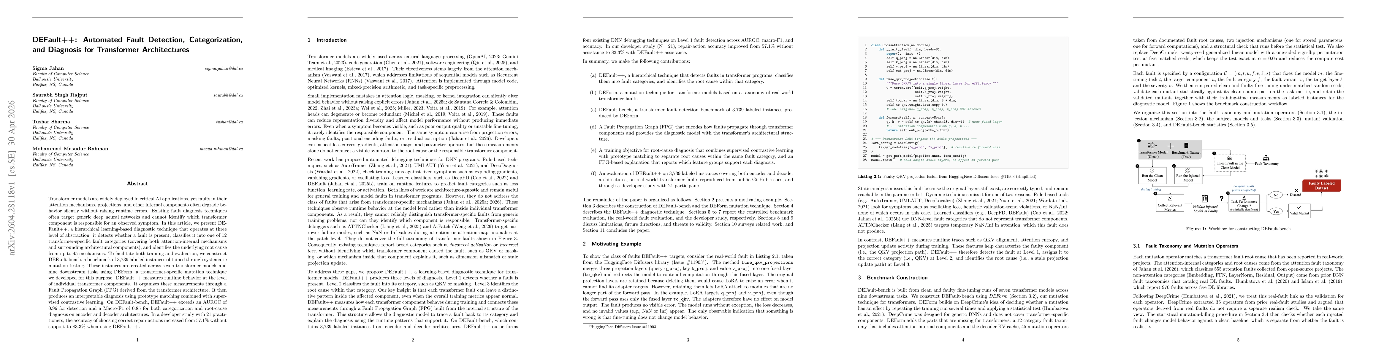 Thumbnail for DEFault++: Automated Fault Detection, Categorization, and Diagnosis for Transformer Architectures