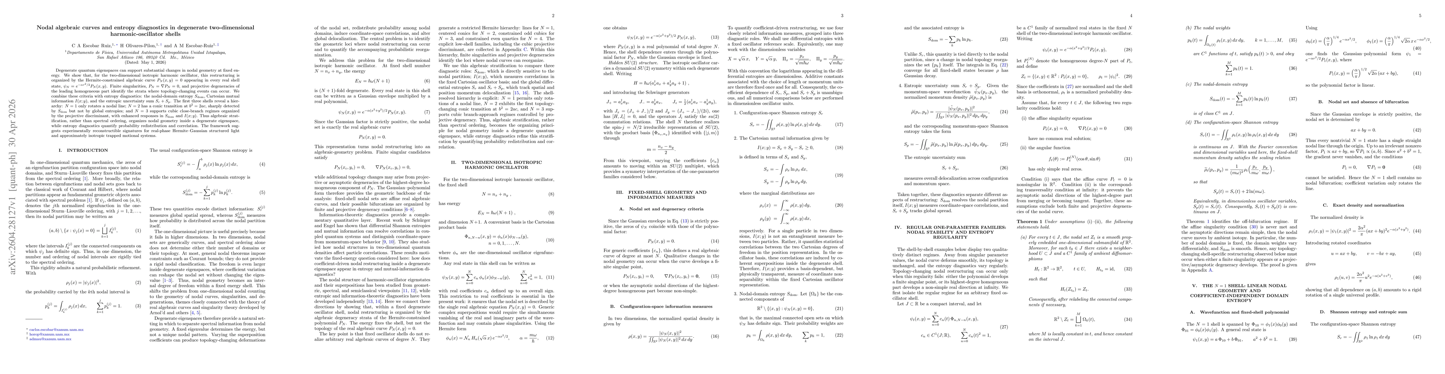 Thumbnail for Nodal algebraic curves and entropy diagnostics in degenerate two-dimensional harmonic-oscillator shells