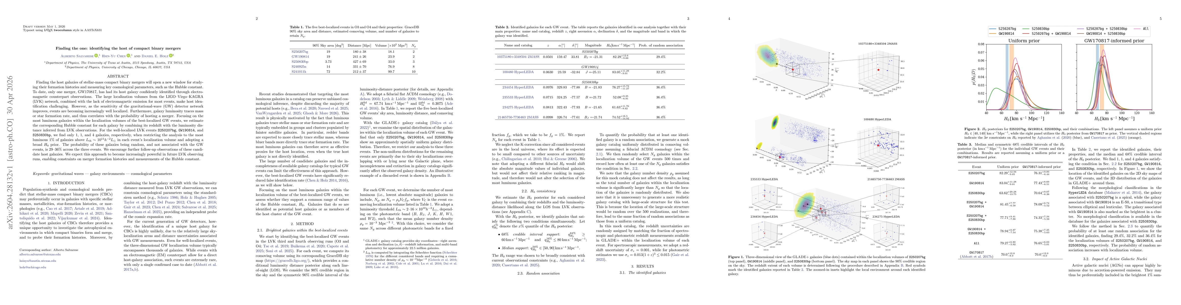 Thumbnail for Finding the one: identifying the host of compact binary mergers