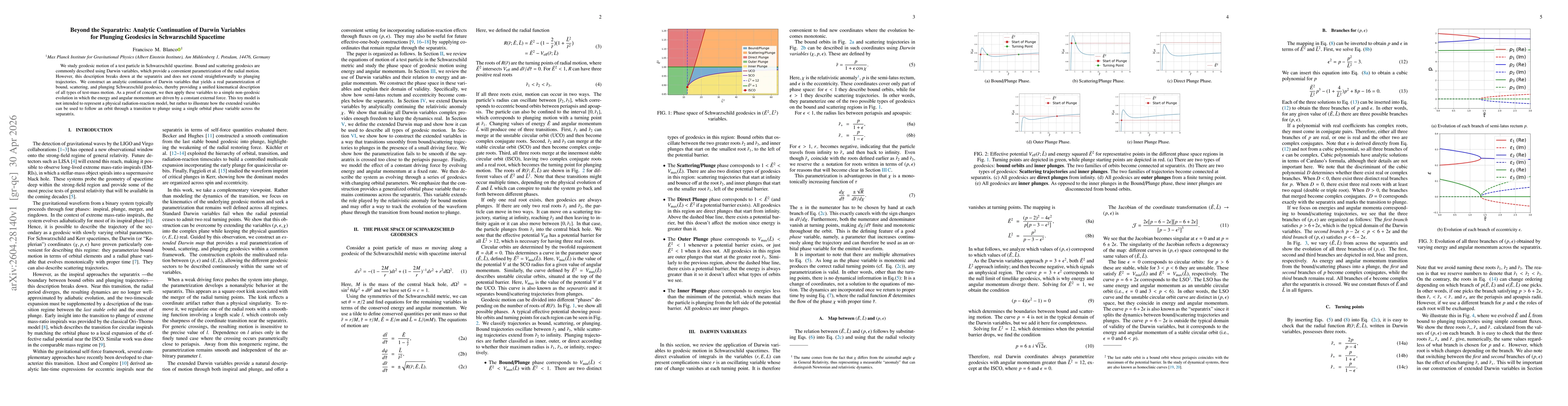 Thumbnail for Beyond the Separatrix: Analytic Continuation of Darwin Variables for Plunging Geodesics in Schwarzschild Spacetime