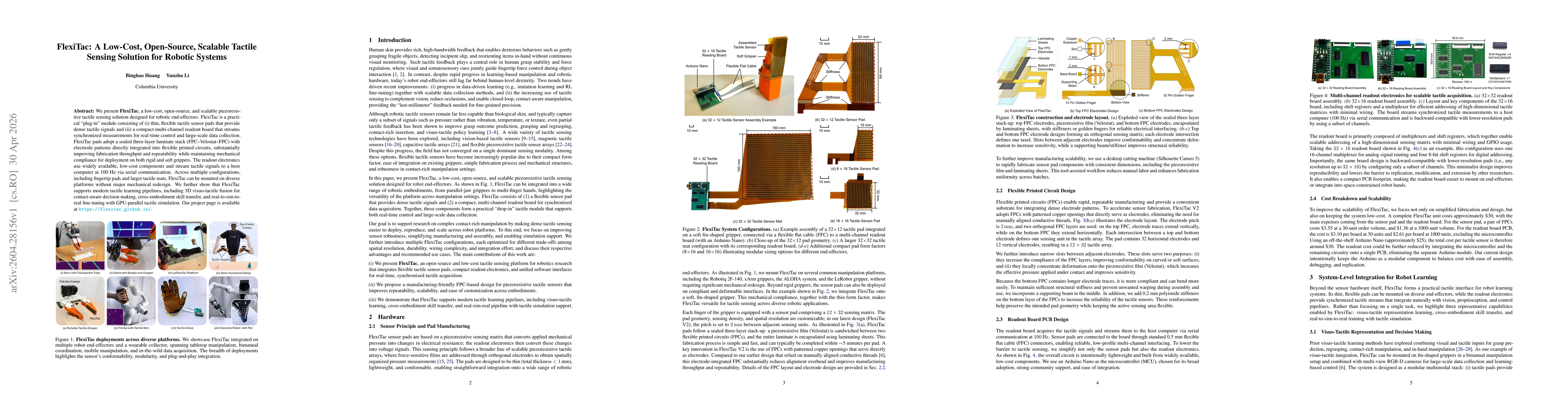 Thumbnail for FlexiTac: A Low-Cost, Open-Source, Scalable Tactile Sensing Solution for Robotic Systems
