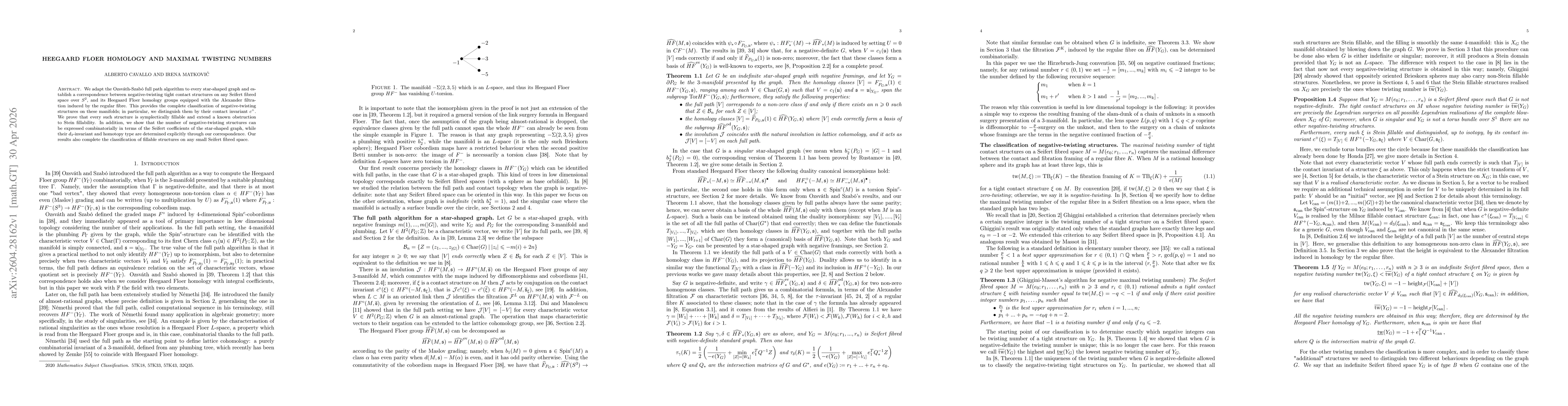 Thumbnail for Heegaard Floer homology and maximal twisting numbers