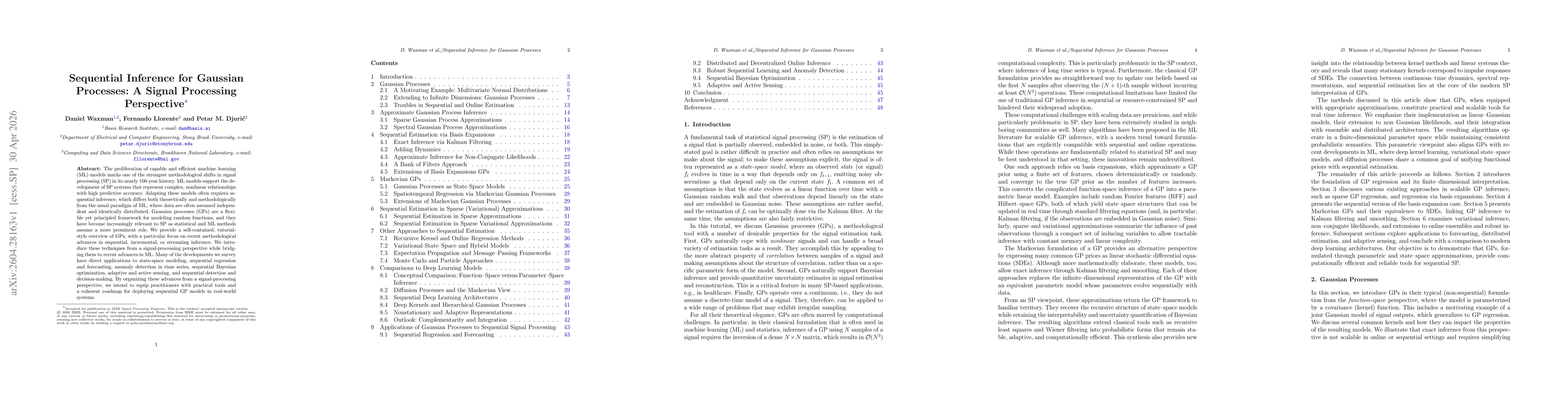 Thumbnail for Sequential Inference for Gaussian Processes: A Signal Processing Perspective