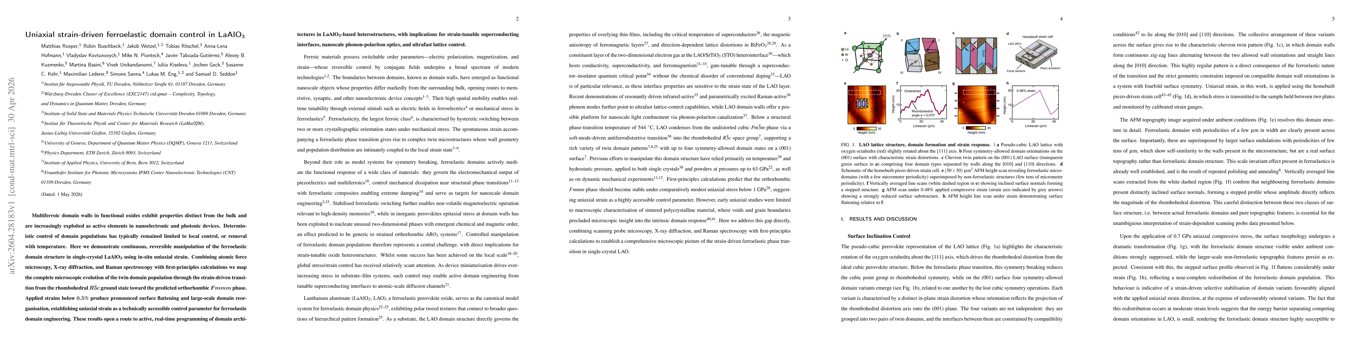 Thumbnail for Uniaxial strain-driven ferroelastic domain control in LaAlO3