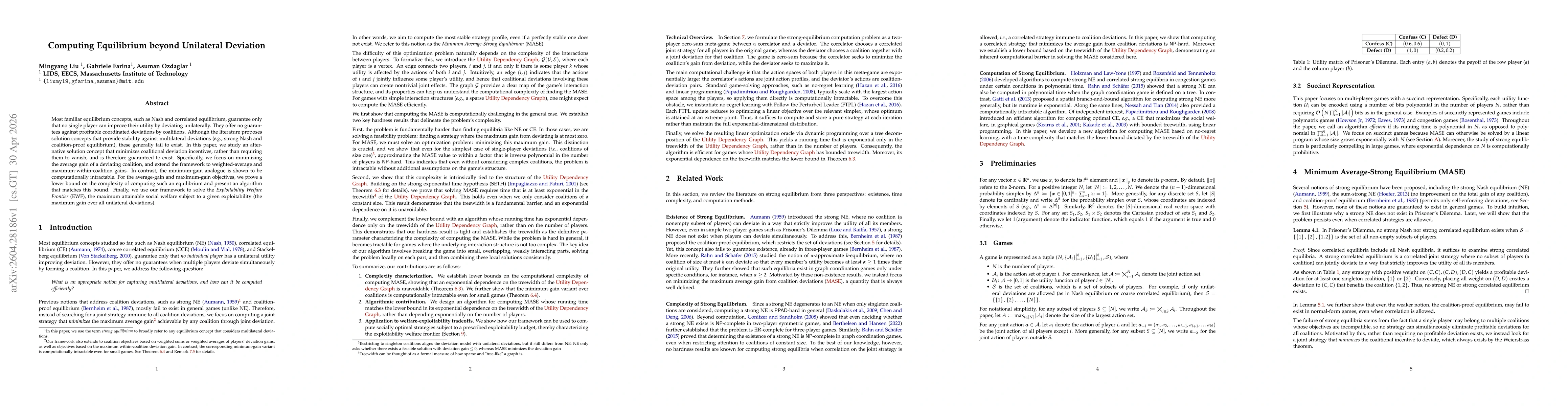 Thumbnail for Computing Equilibrium beyond Unilateral Deviation