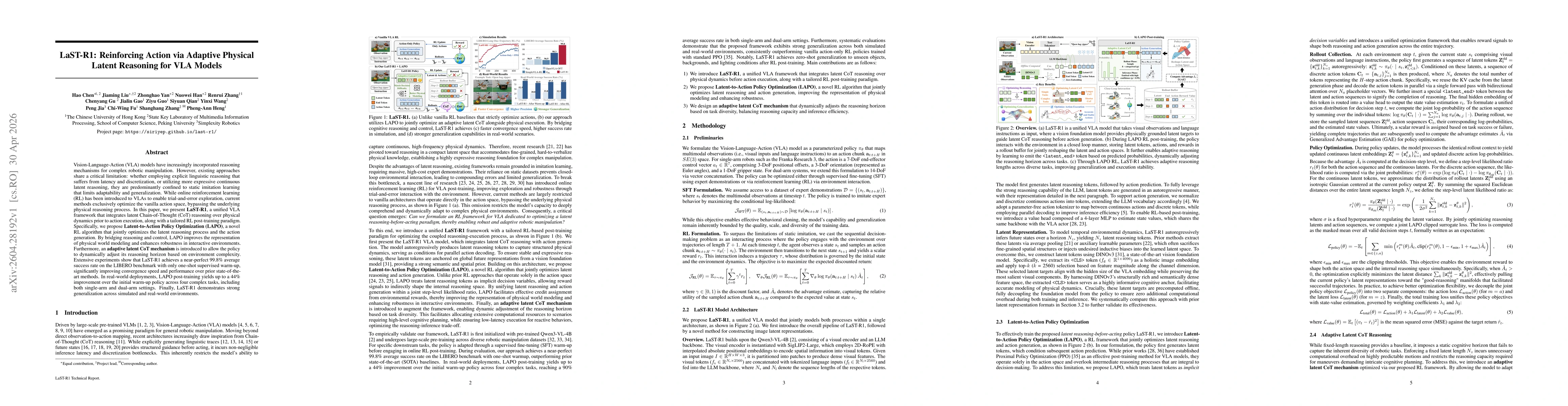 Thumbnail for LaST-R1: Reinforcing Action via Adaptive Physical Latent Reasoning for VLA Models