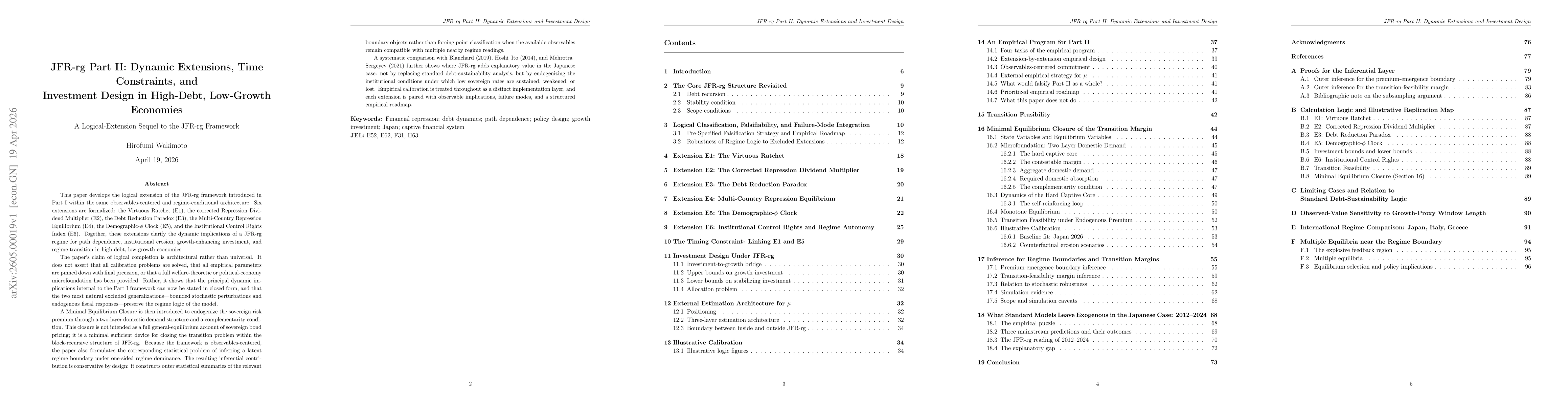Thumbnail for JFR-rg Part II: Dynamic Extensions, Time Constraints, and Investment Design in High-Debt, Low-Growth Economies