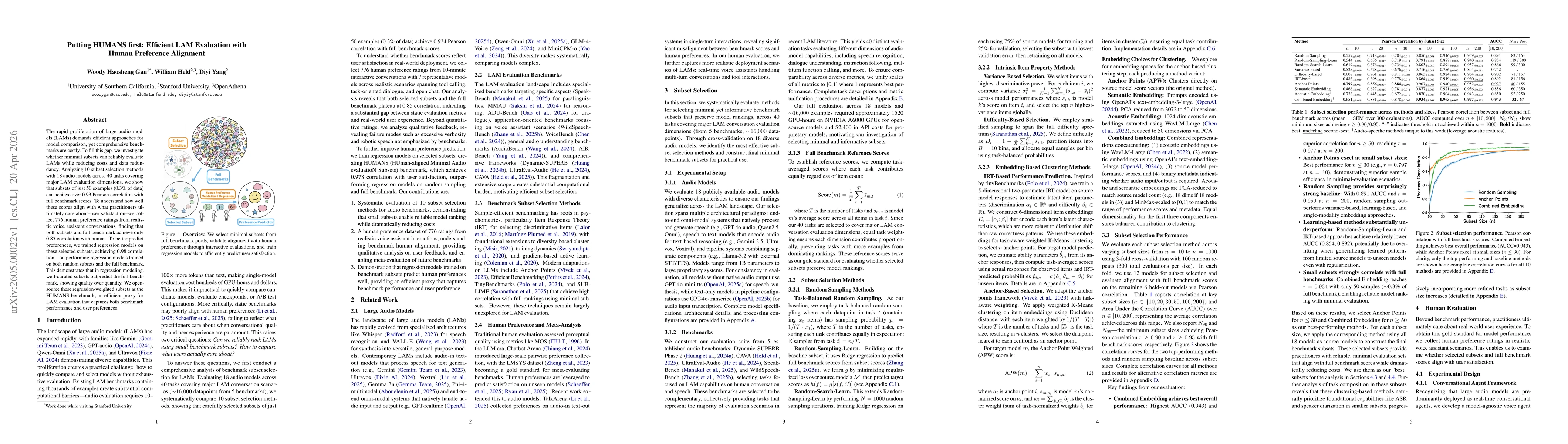Thumbnail for Putting HUMANS first: Efficient LAM Evaluation with Human Preference Alignment