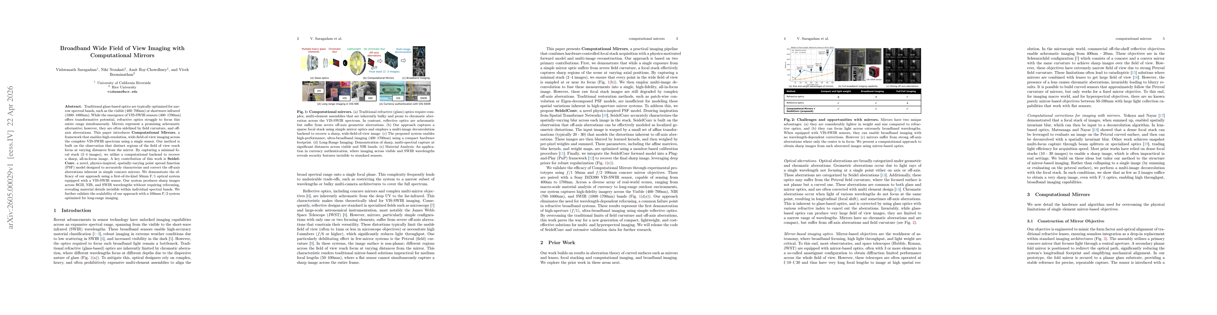 Thumbnail for Broadband Wide Field of View Imaging with Computational Mirrors