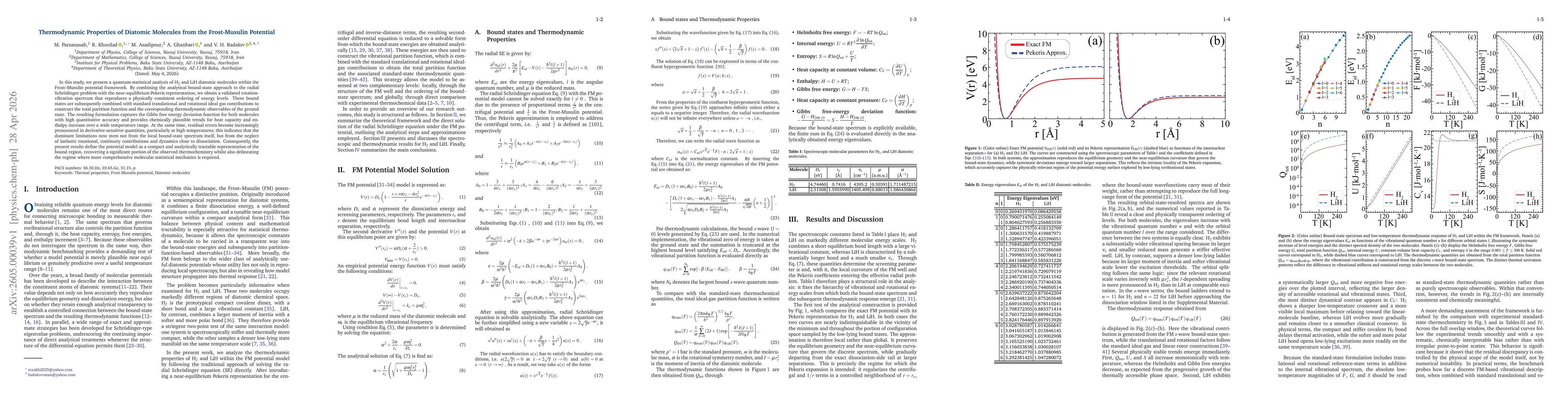 Thumbnail for Thermodynamic Properties of Diatomic Molecules from the Frost-Musulin Potential