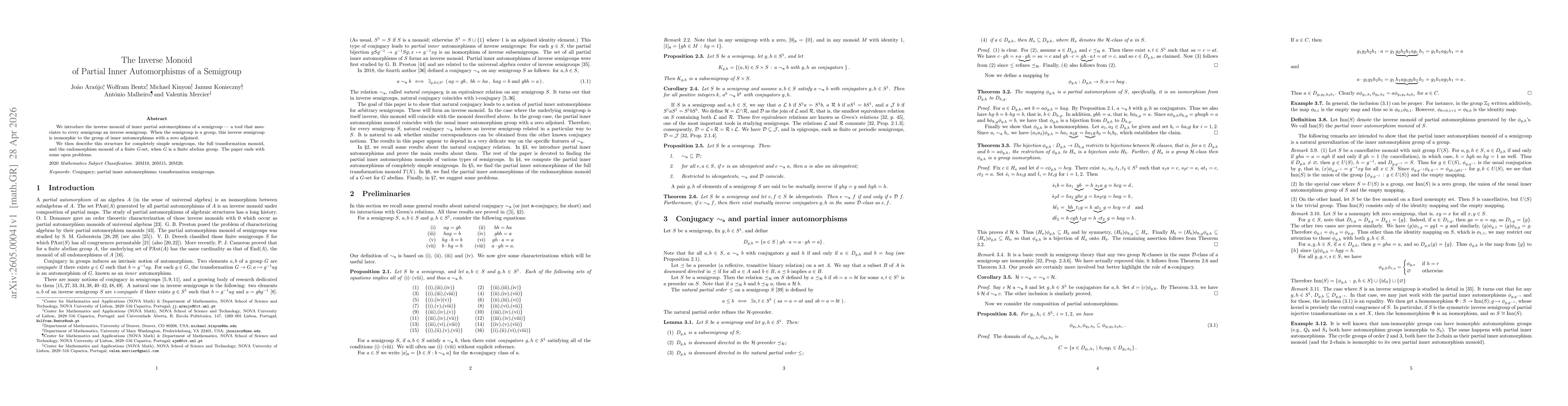 Thumbnail for The Inverse Monoid of Partial Inner Automorphisms of a Semigroup