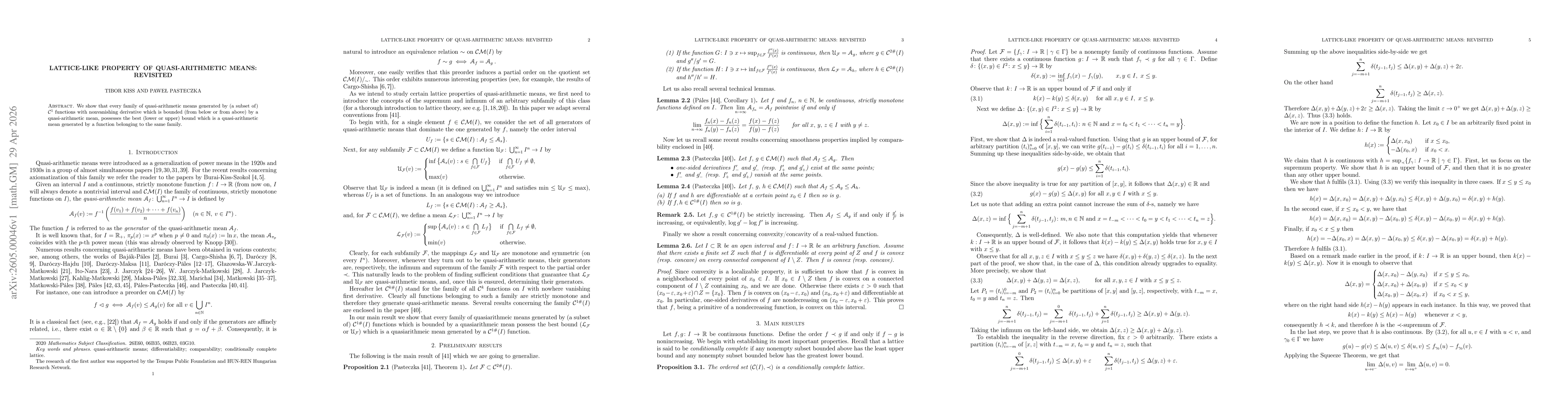 Thumbnail for Lattice-like property of quasi-arithmetic means: revisited