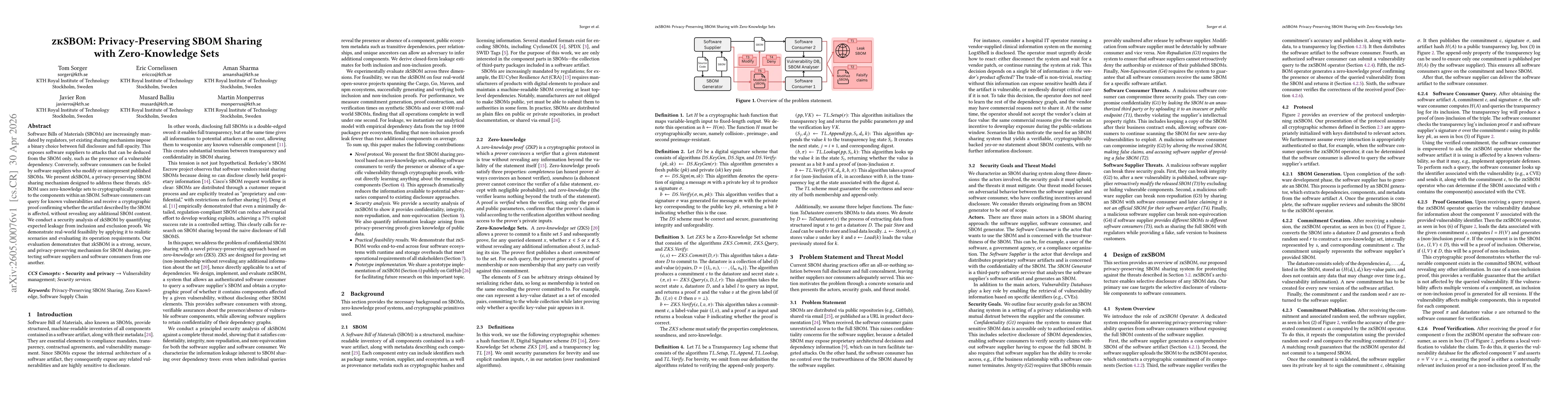 Thumbnail for zkSBOM: Privacy-Preserving SBOM Sharing with Zero-Knowledge Sets