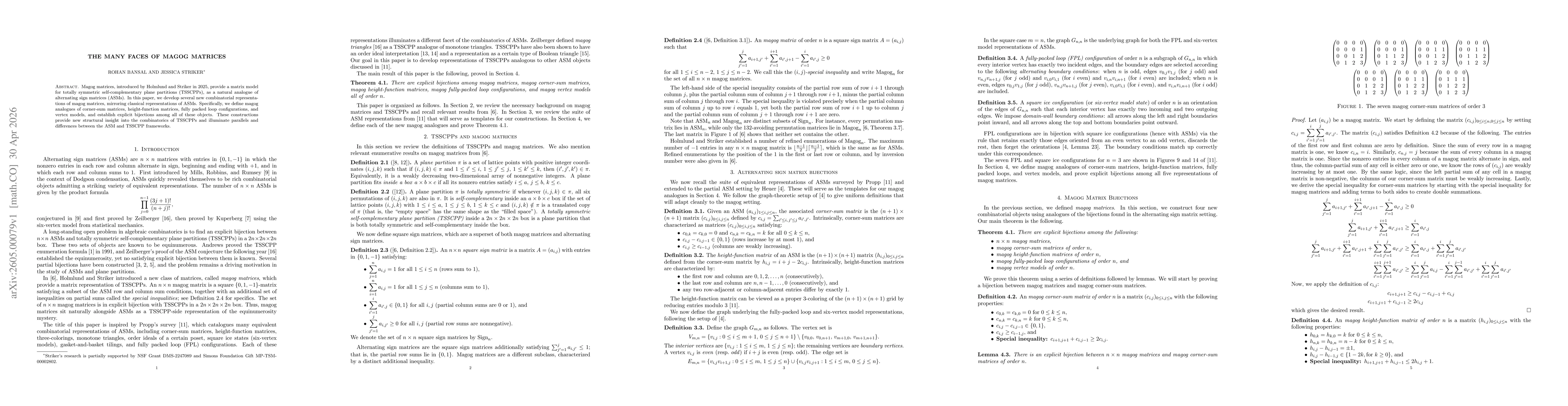 Thumbnail for The Many Faces of Magog Matrices