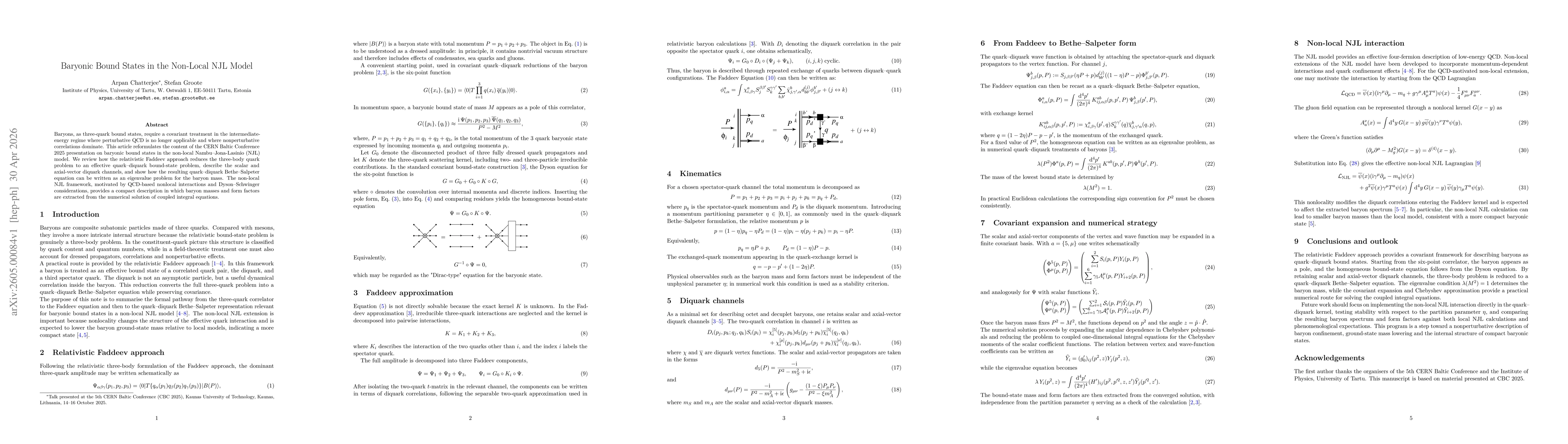 Thumbnail for Baryonic Bound States in the Non-Local NJL Model