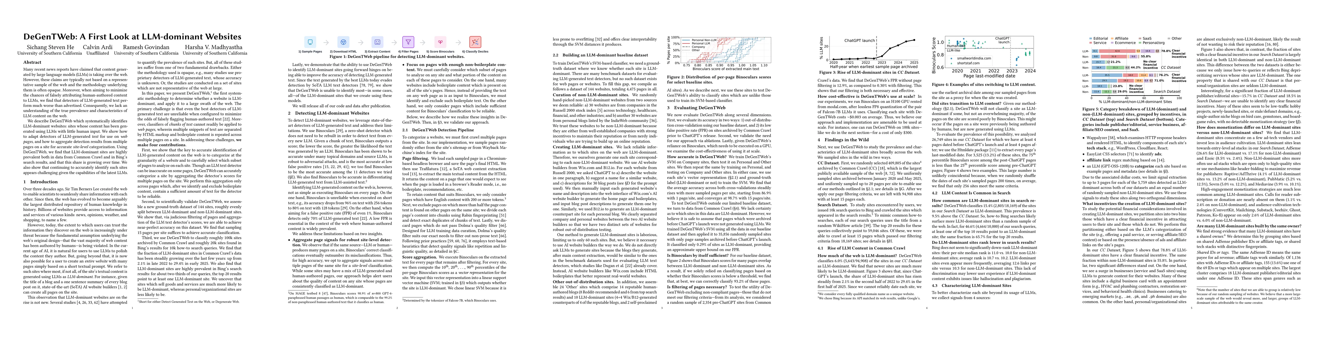 Thumbnail for DeGenTWeb: A First Look at LLM-dominant Websites