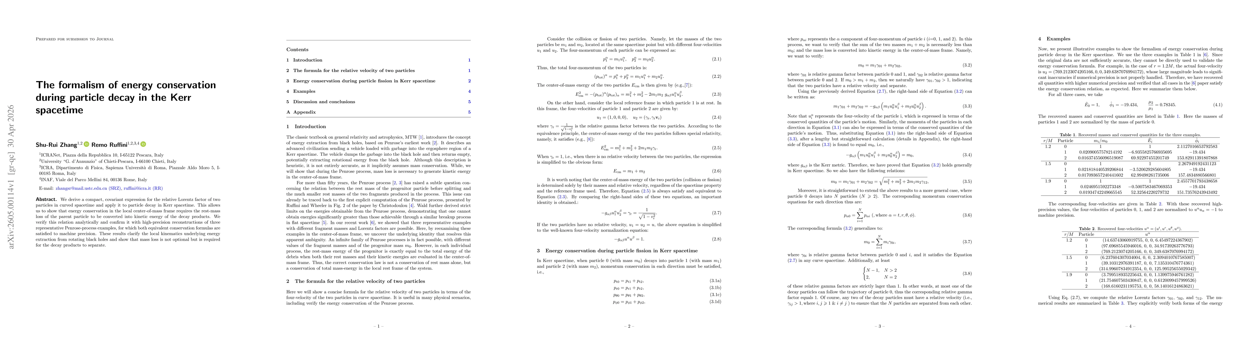 Thumbnail for The formalism of energy conservation during particle decay in the Kerr spacetime