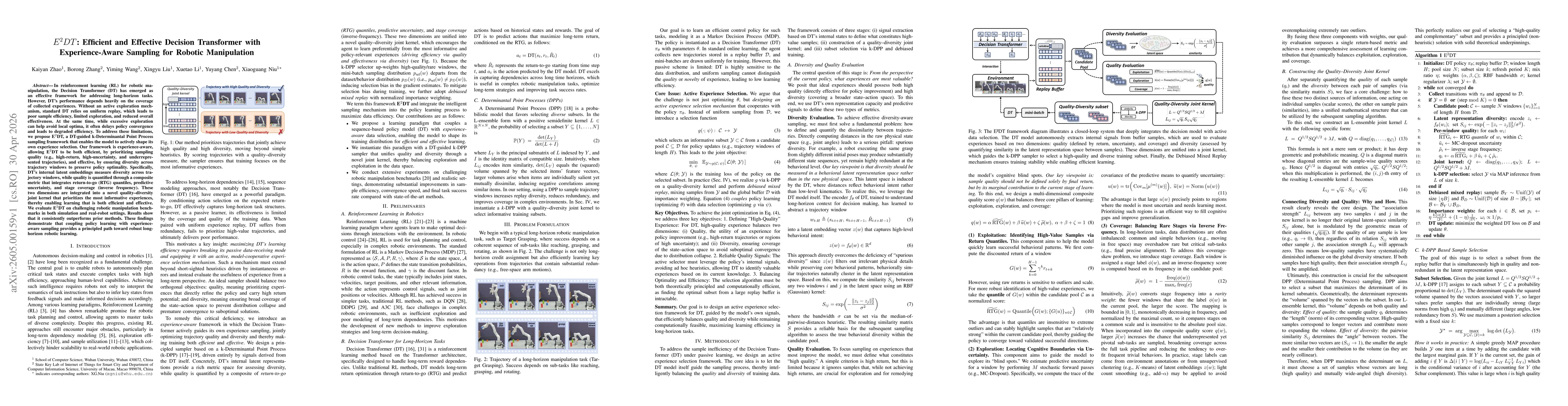 Thumbnail for E$^2$DT: Efficient and Effective Decision Transformer with Experience-Aware Sampling for Robotic Manipulation