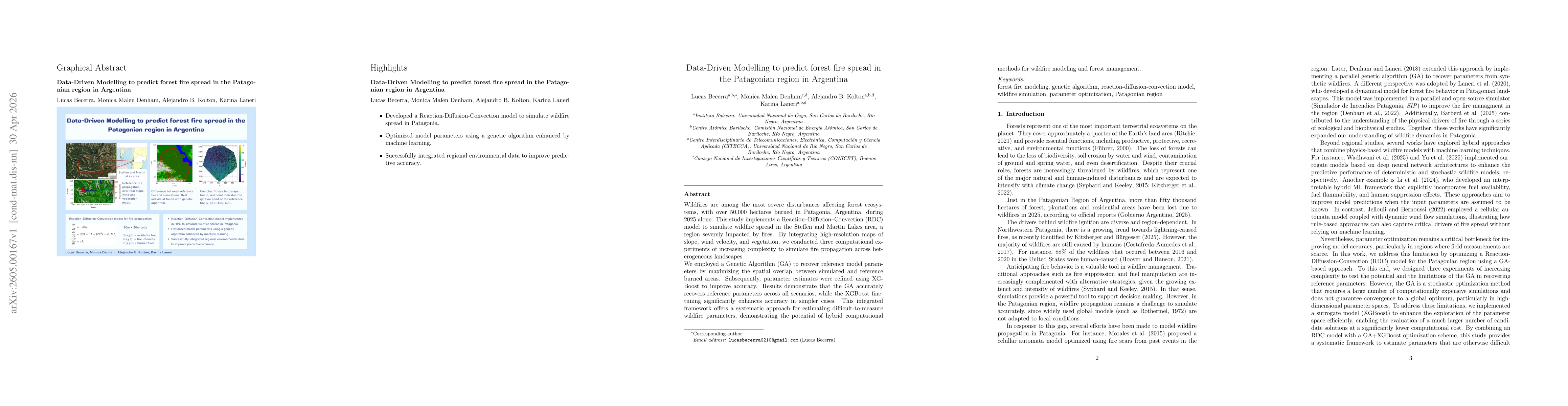 Thumbnail for Data-Driven Modelling to predict forest fire spread in the Patagonian region in Argentina