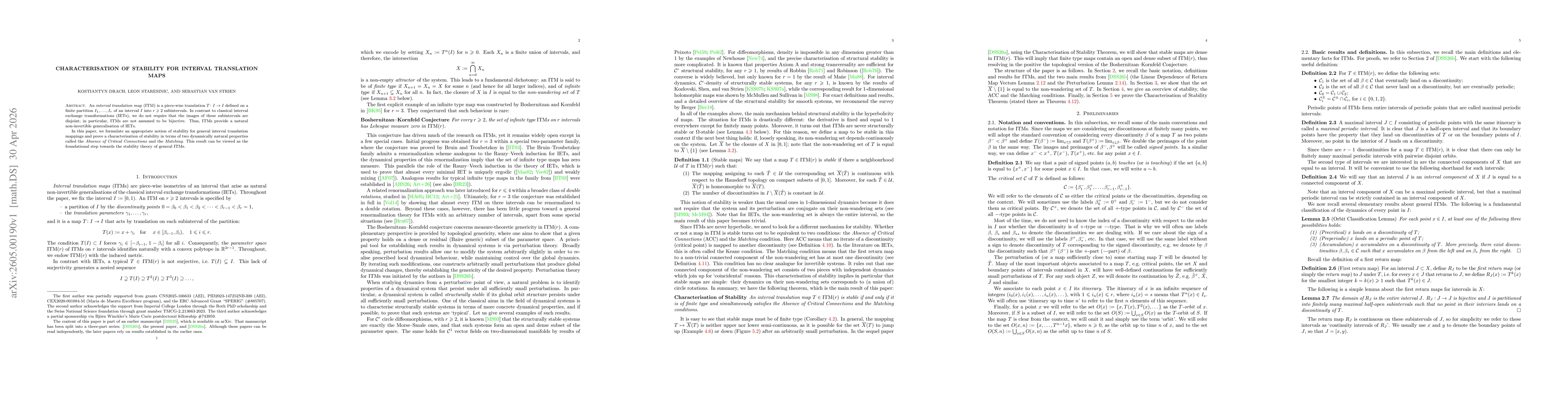 Thumbnail for Characterisation of Stability for Interval Translation Maps
