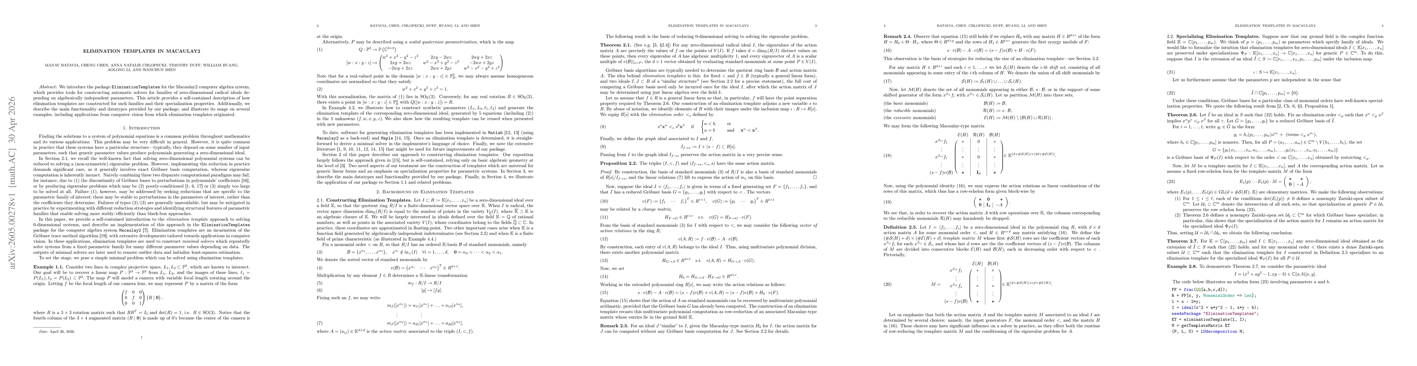 Thumbnail for Elimination Templates in Macaulay2