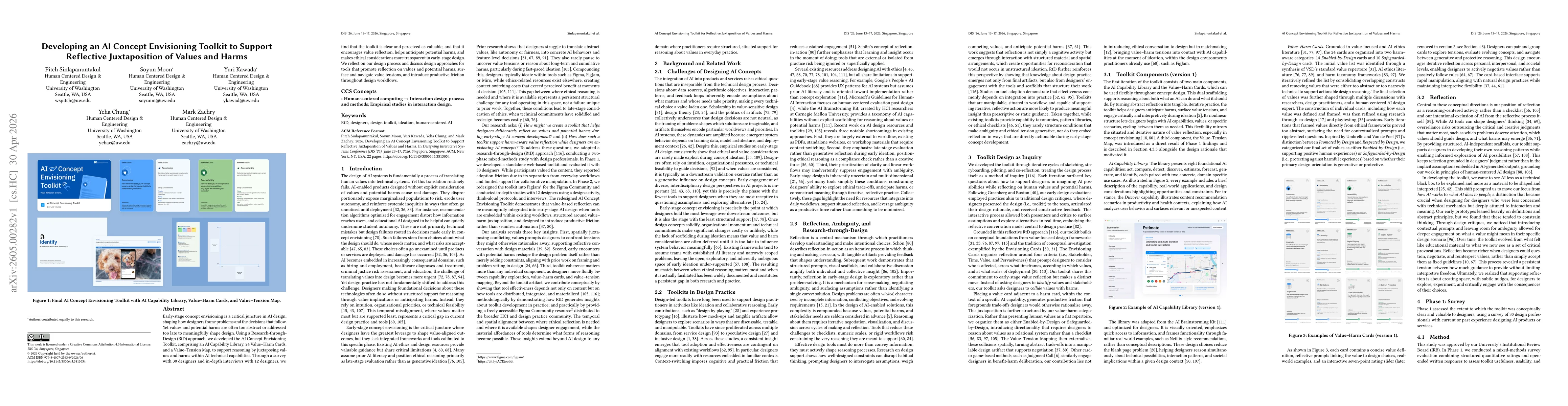 Thumbnail for Developing an AI Concept Envisioning Toolkit to Support Reflective Juxtaposition of Values and Harms