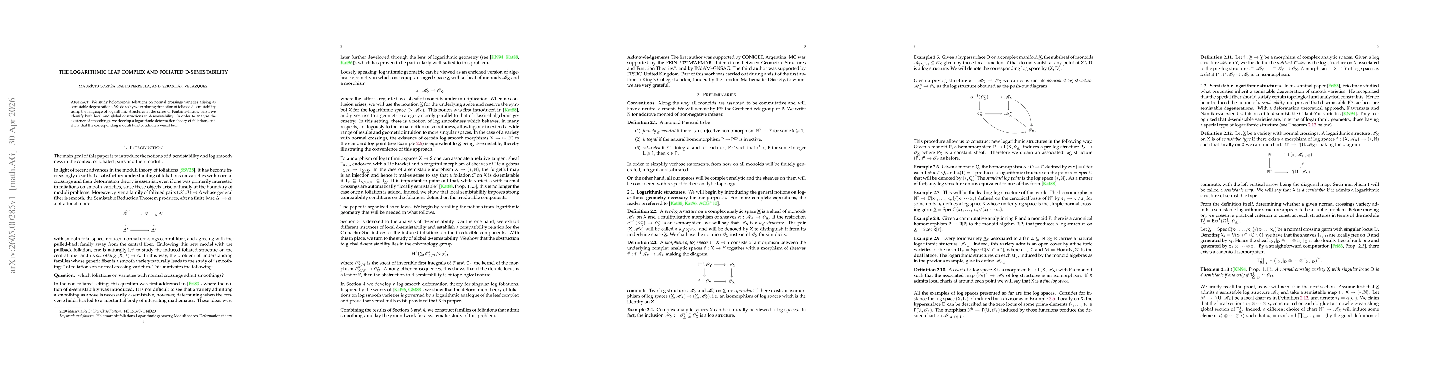 Thumbnail for The logarithmic leaf complex and foliated d-semistability