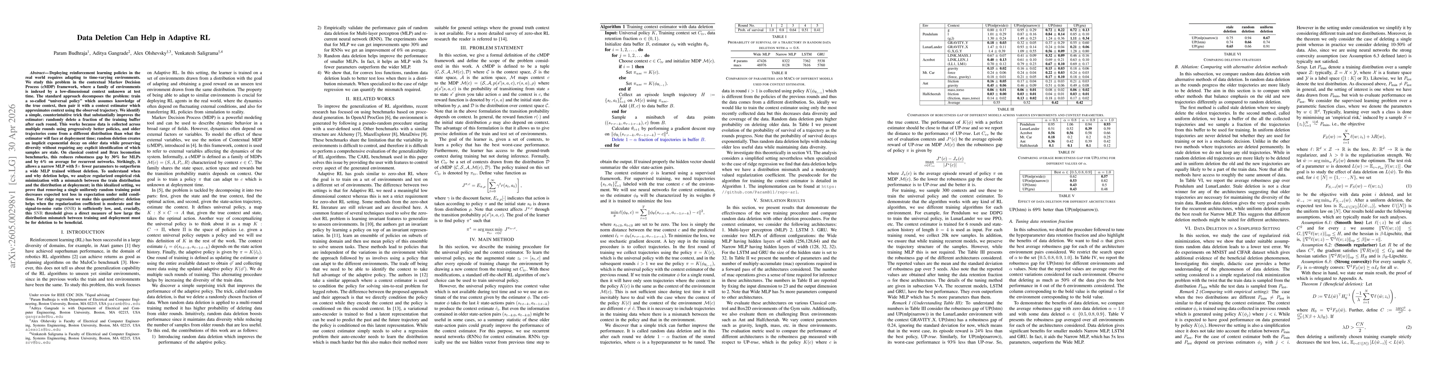 Thumbnail for Data Deletion Can Help in Adaptive RL