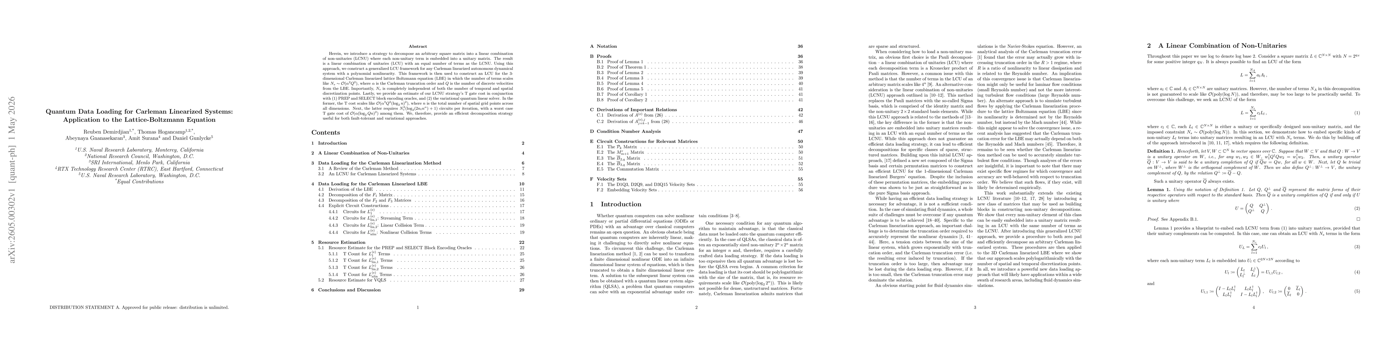 Thumbnail for Quantum Data Loading for Carleman Linearized Systems: Application to the Lattice-Boltzmann Equation