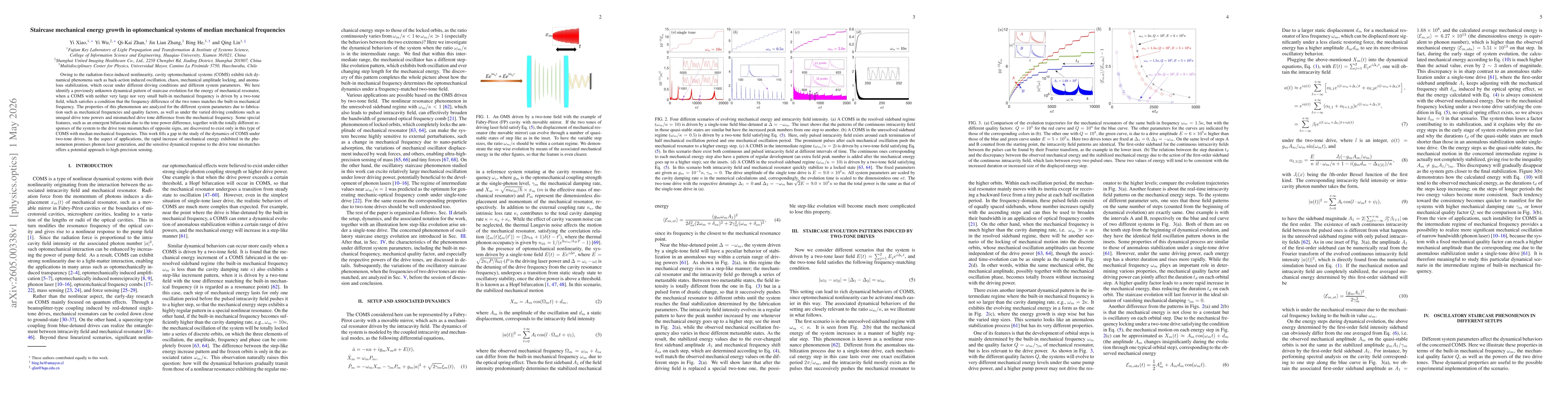 Thumbnail for Staircase mechanical energy growth in optomechanical systems of median mechanical frequencies